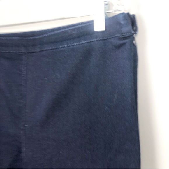 ST. JOHN | Dark Wash Side Zip Denim Jeans Zipper Ankle High Rise Women’s Size 12 - Picture 2 of 8